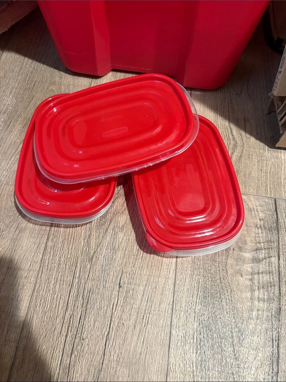 Red Food Storage Container Lids - Set of 3